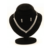 V Shape Gemstone Nacklace Set $_0047 (Golden-Transperant) - MAWKLUXORA