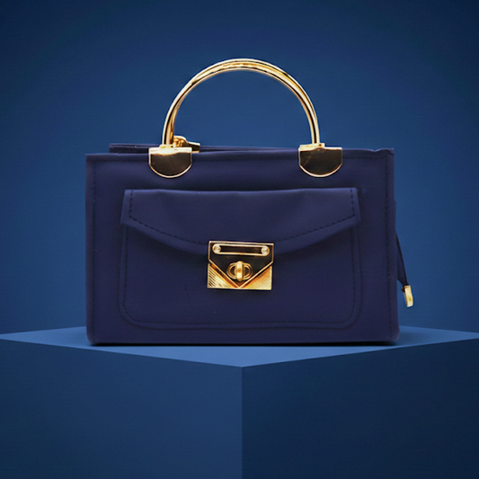 Navy Blue Minimalist Handbag RP 0109 (Blue Golden)