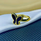 Golden Black Butterfly Ring