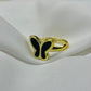 Golden Black Butterfly Ring