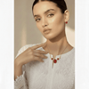 Oval Statement Nacklace Set $_0067 (Golden-Red) - MAWKLUXORA