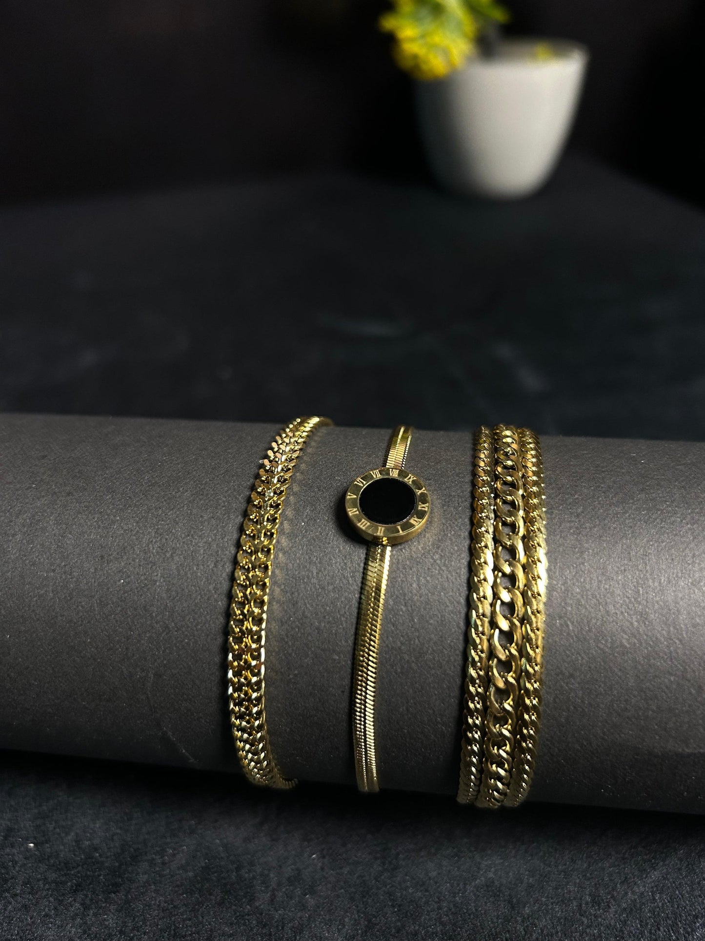 Stack of Three Trendy Daily Wear Bracelets