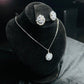 Silver Crystal Zircon Jewelry Set