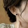 Gold-Tone Triangle Studs ¥-0030 (Golden-Black) - MAWKLUXORA