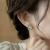 Flowral Crystal Studs ¥-0031 (Golden-SeaGreeen)
