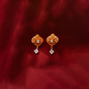 Lattice Drop Earrings ¥-0039 (Golden-Transperant)