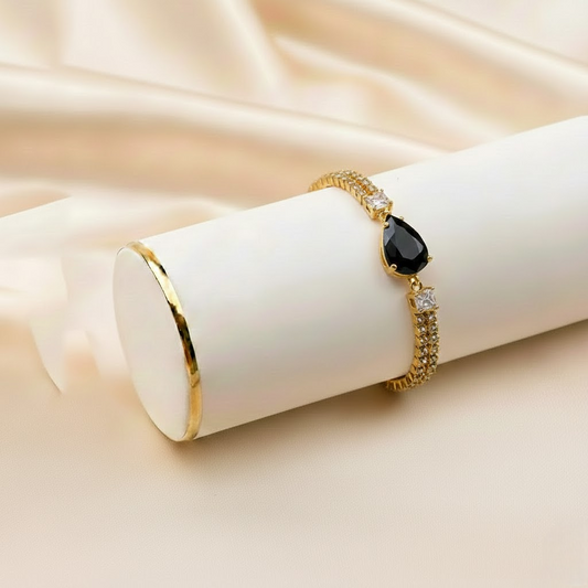 Pear Shaped Chain Barcelet $_0063 (Golden-Black)
