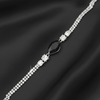 Pear Shaped Chain Barcelet $_0063 (Silver-Black) - MAWKLUXORA