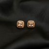 Fancy Sqaure Gemstuds ¥-0027 (Golden-Pink) - MAWKLUXORA