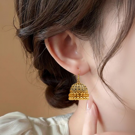 Traditional Jhumka $_0059 (Golden-Black)
